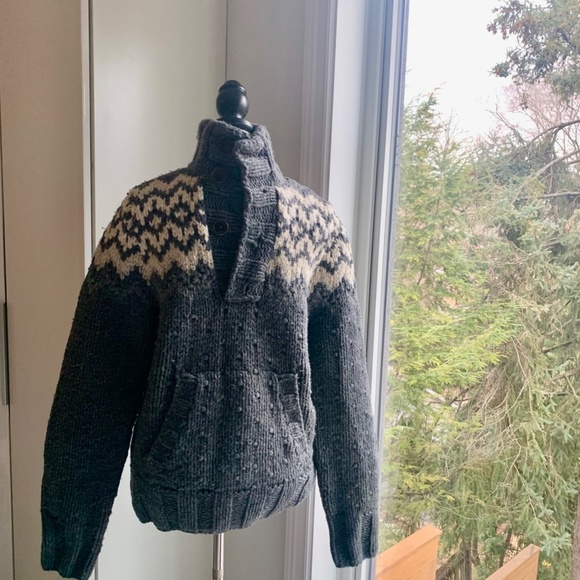 Abercrombie & Fitch Sweater Fair Isle Wool Blend men NEW large - Picture 6 of 13
